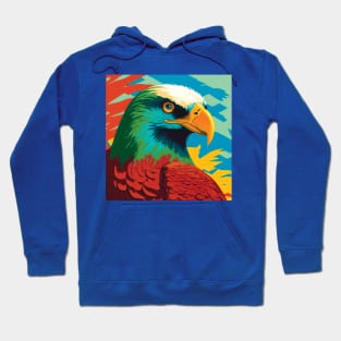 Majestic Eagle in Bold Red, Green and Blue Hoodie